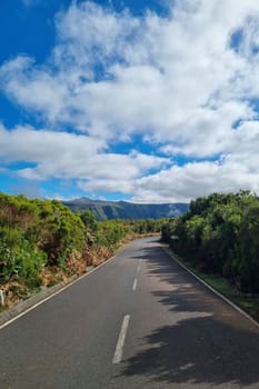 Beautiful scenic road on a tropical island.