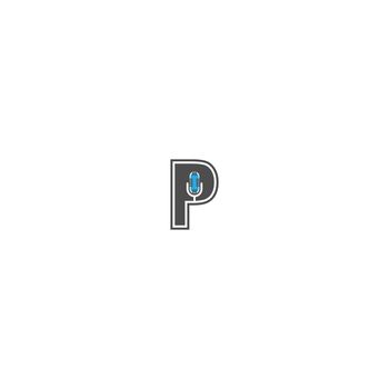 Letter P and podcast logotype