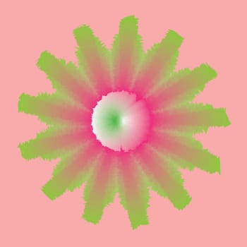 3 d flower in pink green colors
