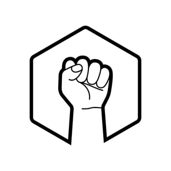 Fist icon. Protest concept. Empowerment icon. Fist clenched symbol.