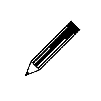 Pencil icon. Black pencil symbol in flat design.