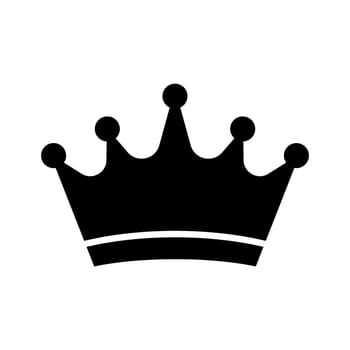 Crown icon. Black king crown symbol. Isolated crown icon.