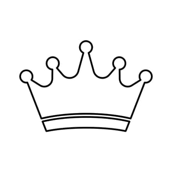 Crown line icon. Black king crown symbol. Isolated crown icon.