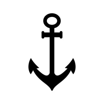 Anchor icon. Black anchor icon on white background. Anchor silhouette