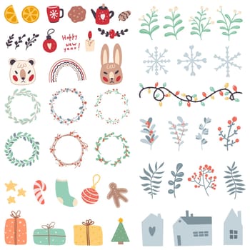 Cartoon elements for a child's holiday. Collection of different cute elements.