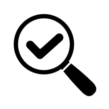 Successful search icon Magnifying glass with check