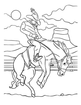 Cowboy Horse Rodeo Coloring Page for Kids