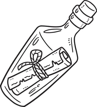 Message in a Bottle Isolated Coloring Page