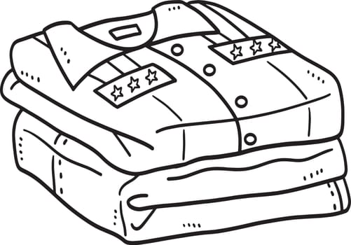 Military Uniform Isolated Coloring Page for Kids