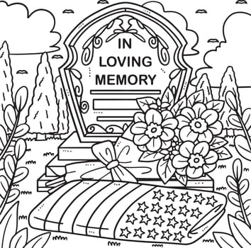 Memorial Day In Loving Memory Coloring Page