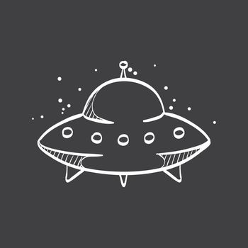 Sketch icon in black - Flying saucer