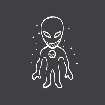 Sketch icon in black - Alien