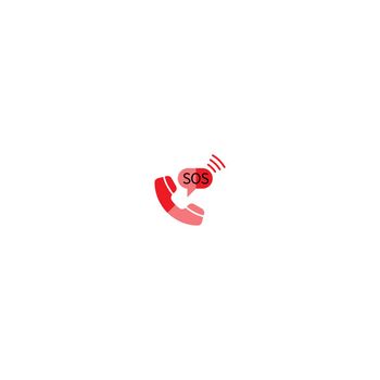 Phone call SOS icon logo vector