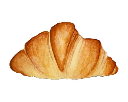 Croissant watercolor, hand drawn sketch.
