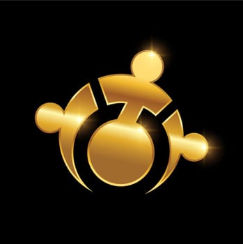 Golden Coaching People Symbol Logo Sign