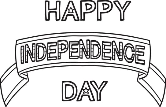 Happy Independence Day Isolated Coloring Page