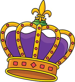 Mardi Gras King Crown Cartoon Colored Clipart