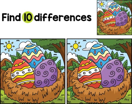 Easter Eggs in Nest Find The Differences
