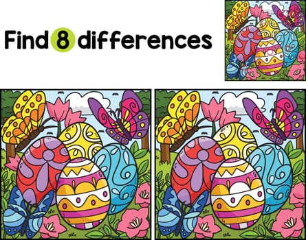 Butterflies Over Easter Eggs Find The Differences