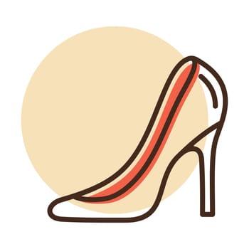 Wedding shoe of the bride with high heels icon