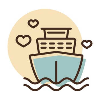 Honeymoon ship cruiser isolated vector icon