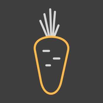 Carrot isolated vector on dark background icon