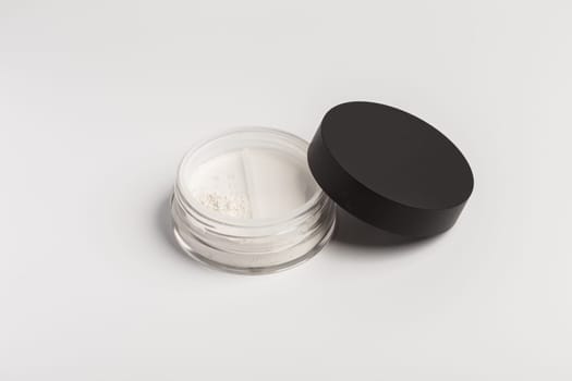 Mineral cosmetic make up powder isolated on white background