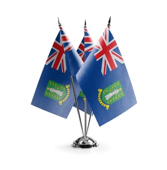 Small national flags of the British Virgin Islands on a white background