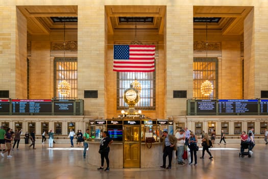 Main hall in Grand Central Terminal with crowd, New York