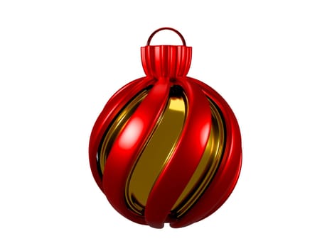 Realistic hanging christmas balls 3d redndering Christmas decoration isolated on white background. Clipping path.