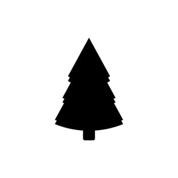 Christmas trees silfouette. Xmas simple shapes. Vector new year tree icon.