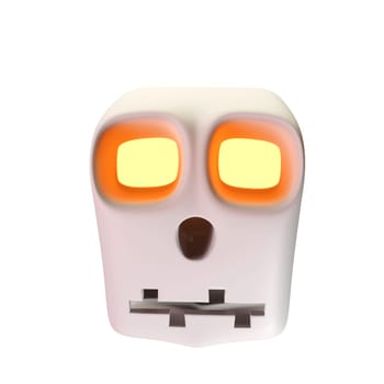 Halloween Ghost. Cute ghost character. Realistic 3d design Clipping path.