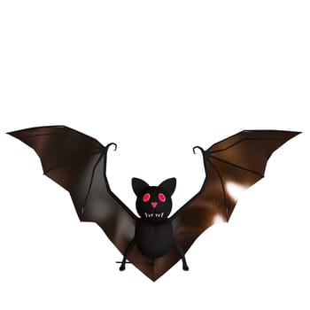 Evil bat Flying 3D rendering.