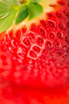 Close-up texture of strawberry, macro image background