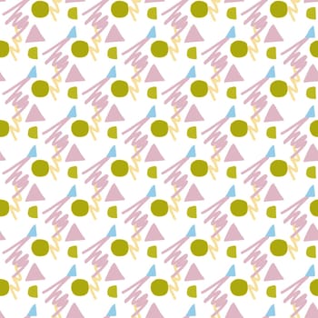 Pattern of abstract geometric shapes spring colors