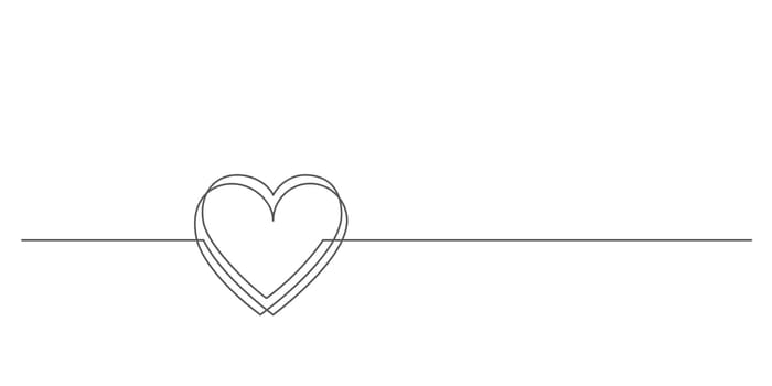 heart decorative line art vector illustration
