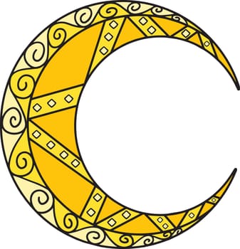 Ramadan Crescent Moon Cartoon Colored Clipart