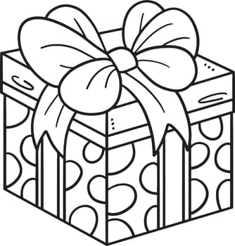 Birthday Gift Isolated Coloring Page for Kids