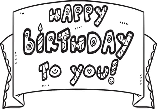 Happy Birthday To You Isolated Coloring Page