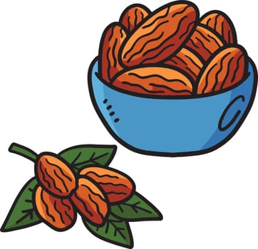 Ramadan Dried Date Cartoon Colored Clipart