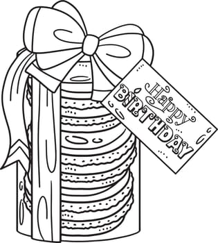 Happy Birthday Gift Isolated Coloring Page