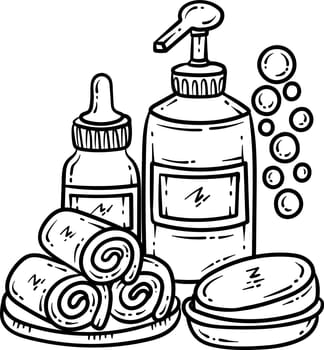 Summer Beach Body Lotion Line Art Coloring Page