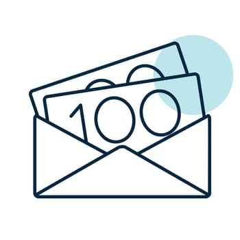 Opened envelope with money isolated vector icon