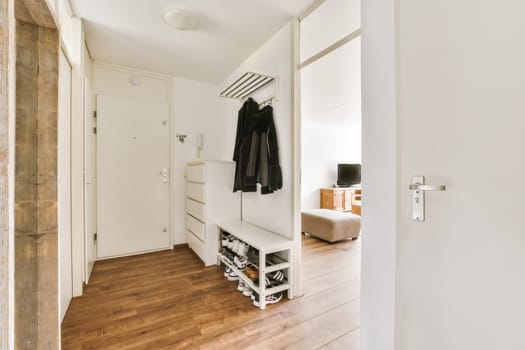 a room with a wardrobe and a mirror in it