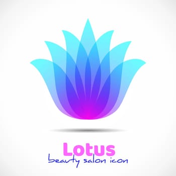 Lotus logotype design template. Vector flower symbol for beauty salon, spa or cosmetics brand style