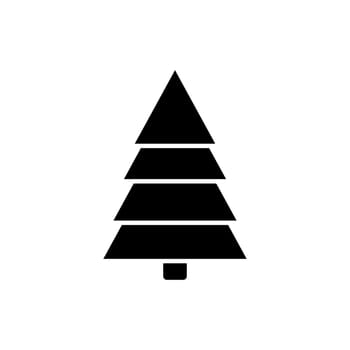 Christmas trees silfouette. Xmas simple shapes. Vector new year tree icon.