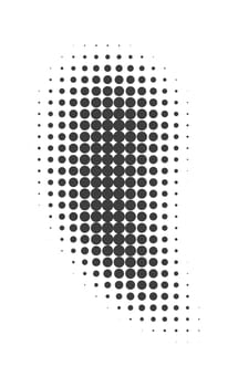 Halftone gradient shapes. Dots comic effect. Vector illustration