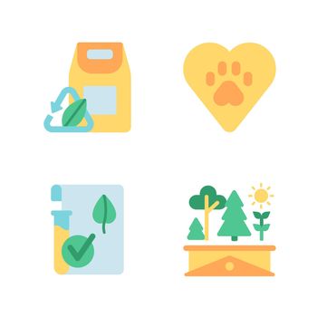 Environmental activism vector flat color icon set