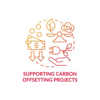 Supporting carbon offset projects concept icon