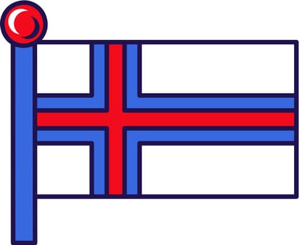 Faroe islands nation flag on flagstaff vector